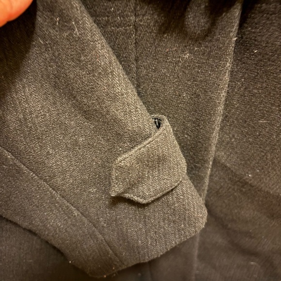 Cole Haan Signature Wool Blend Toggle Coat w/ Faux Fur Hood – Size 10 Black - Picture 8 of 14